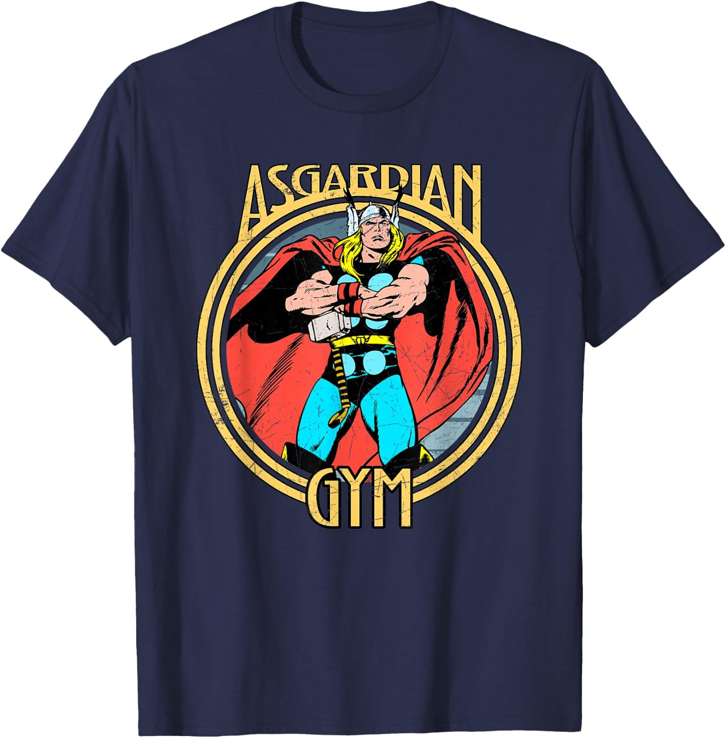 Marvel Thor Retro Comic Book Asgardian Gym T-Shirt - T-Shirt | Navy