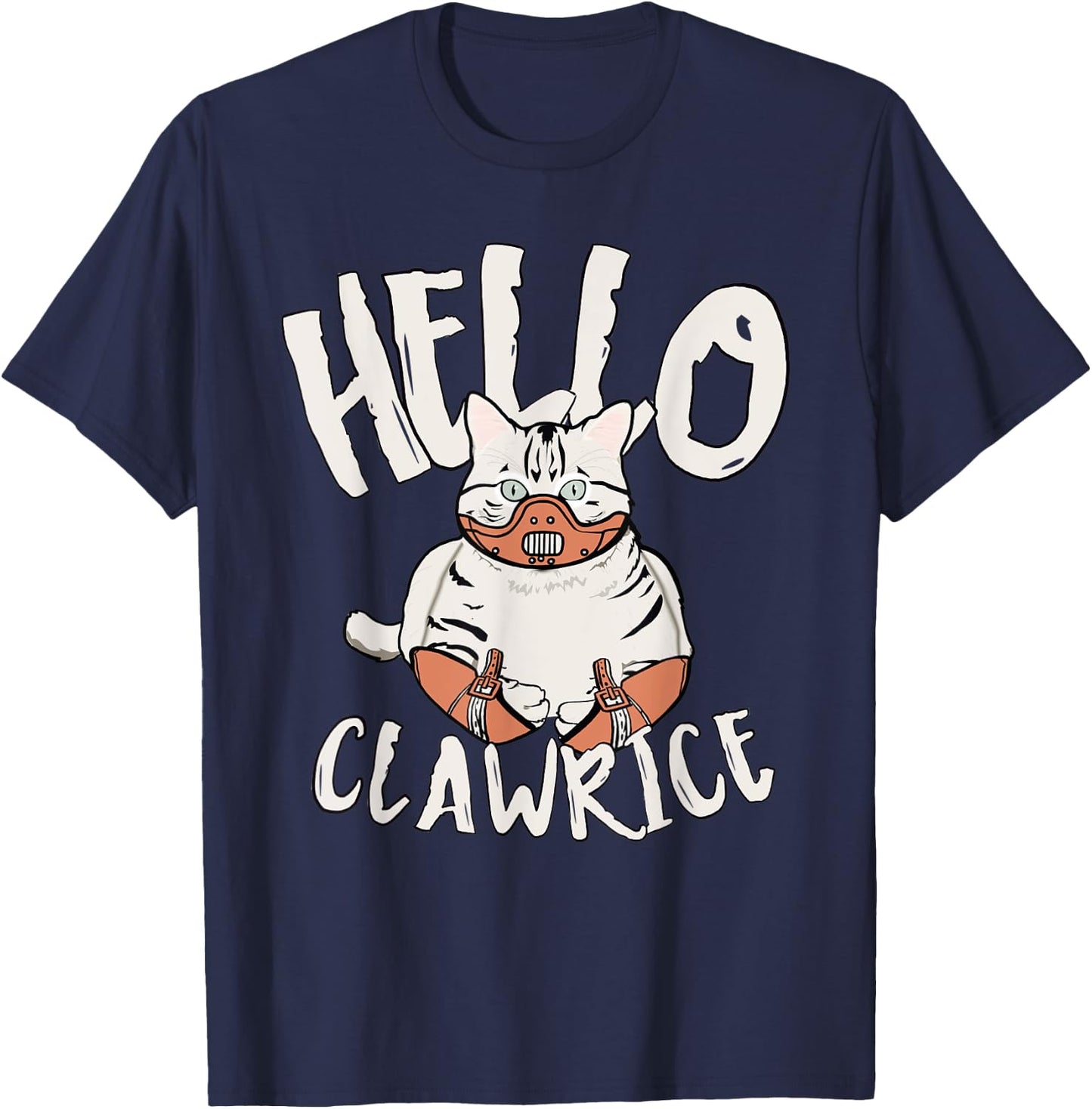 Cat Horror Theme Hello Clawrice Funny Horror Women T-Shirt - T-Shirt | Navy