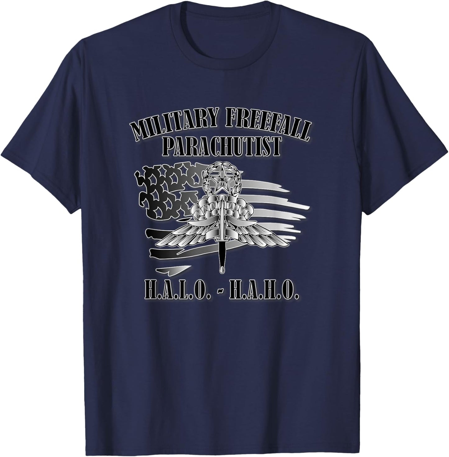Military Freefall Parachutist (Front Design) T-Shirt - T-Shirt | Navy
