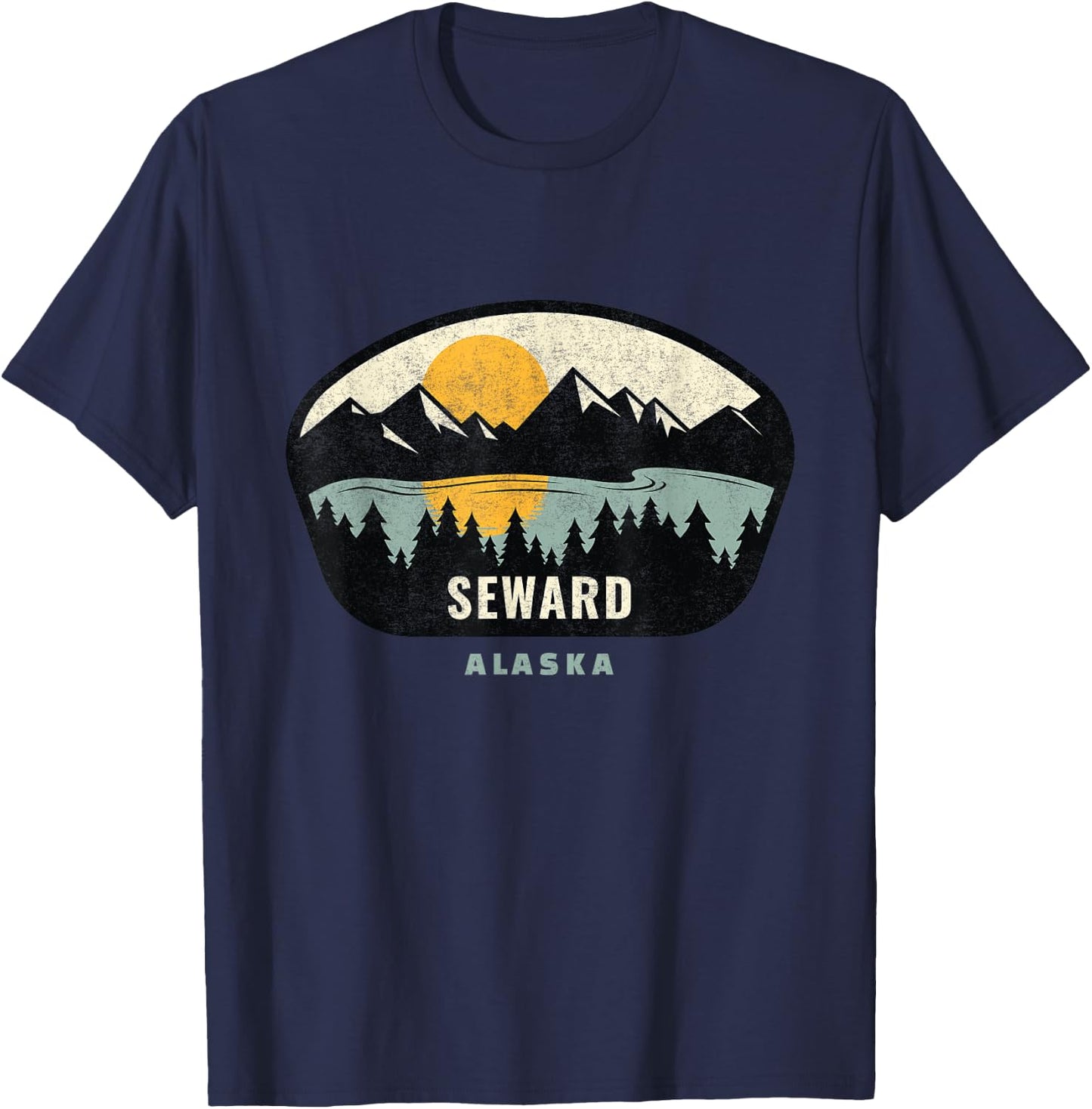 Seward Alaska Design, AK Vacation Souvenir T-Shirt - T-Shirt | Navy