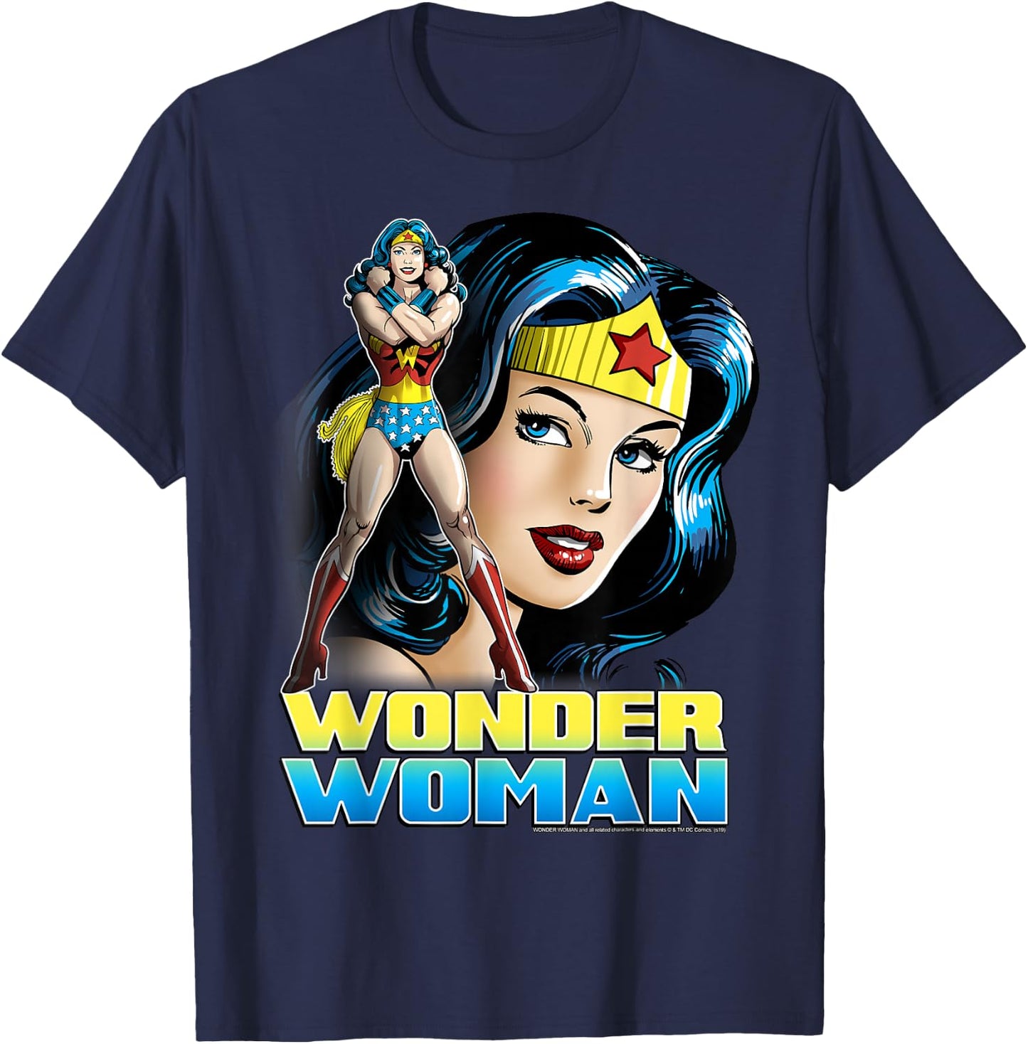 DC Comics Wonder Woman Classic Portrait T-Shirt - T-Shirt | Navy