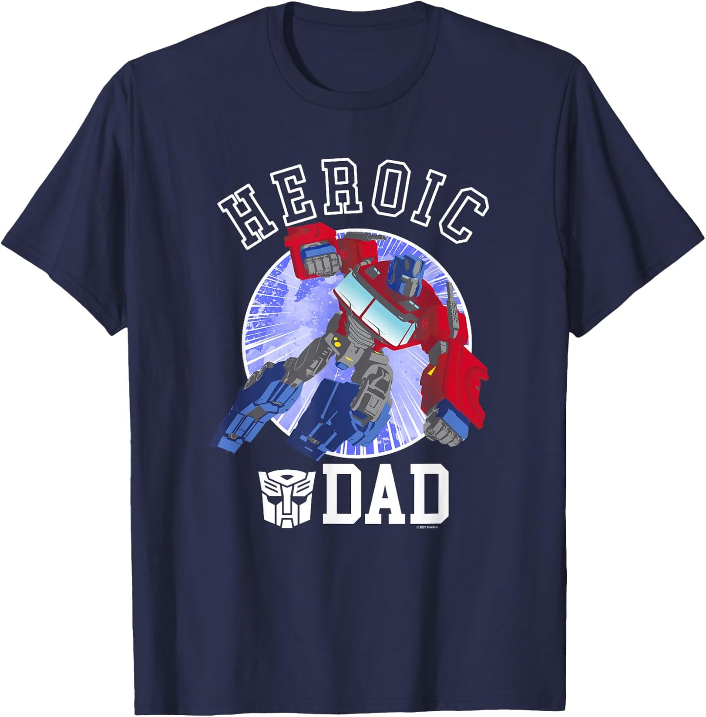 Transformers Father's Day Optimus Prime Heroic Dad Vintage T-Shirt - T-Shirt | Navy