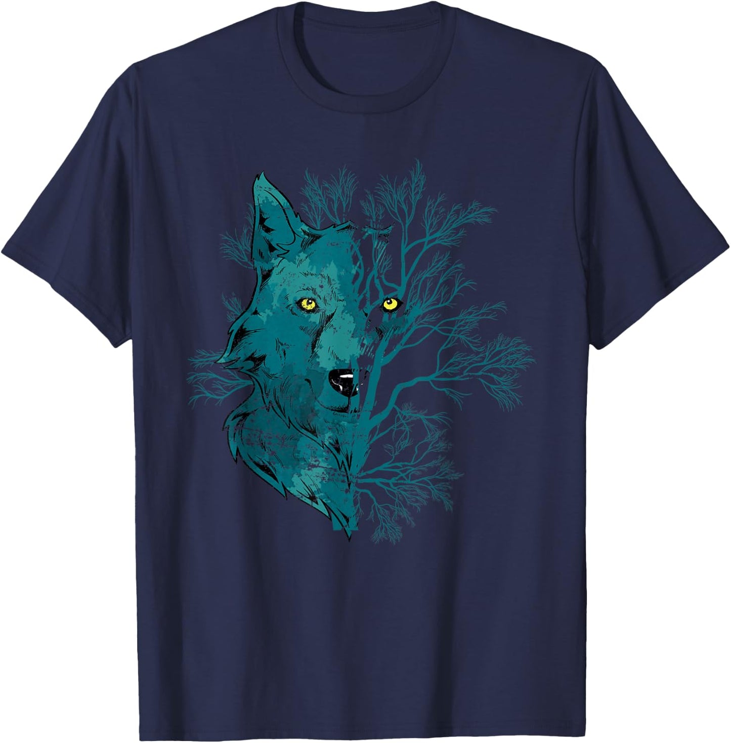 Howling Forest Animal Lover Gift Wildlife Predator Wolf T-Shirt - T-Shirt | Navy