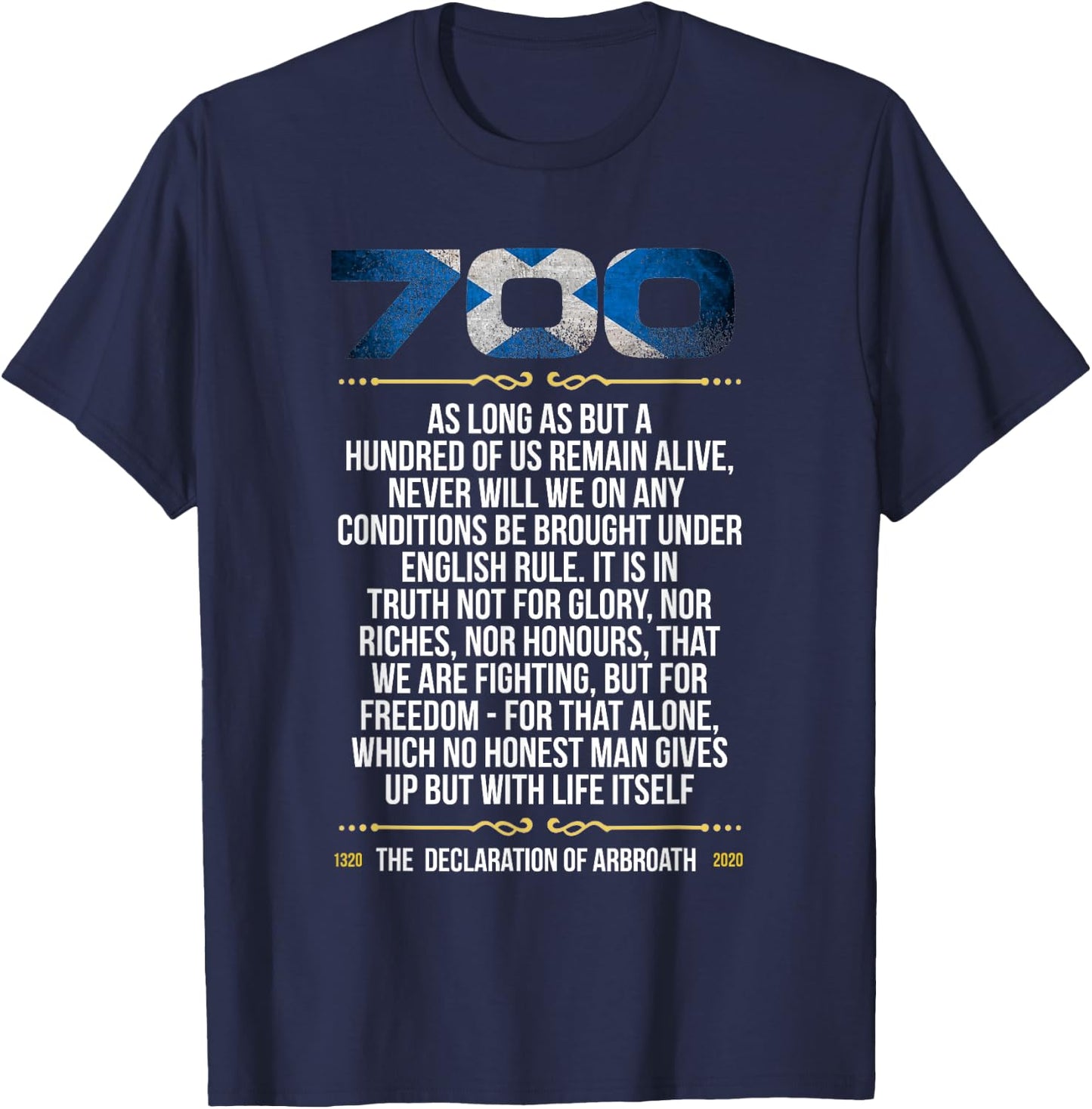 700th Anniversary Signing of the Declaration of Arbroath T-Shirt - T-Shirt | Navy