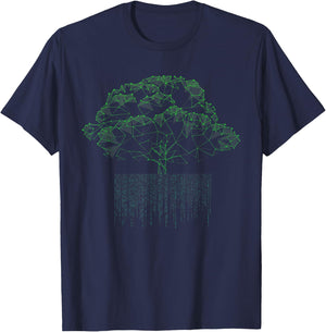 Funny Computer Nerd Gift Encryption Tree Code Programmer T-Shirt - T-Shirt | Navy