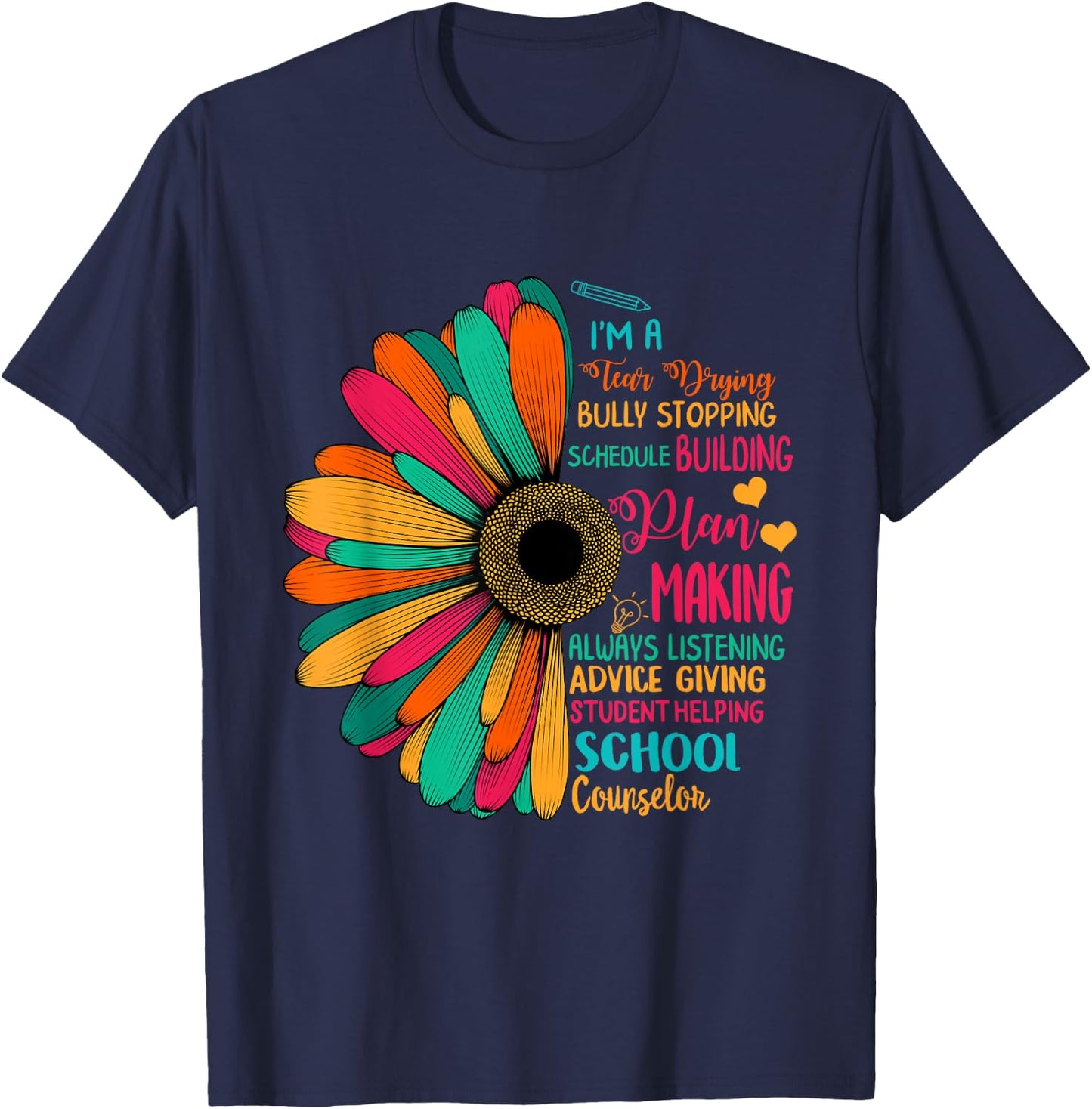 School Counselor National School Counseling Week Teacher Men Women Girls Kids T-Shirt - T-Shirt | Navy