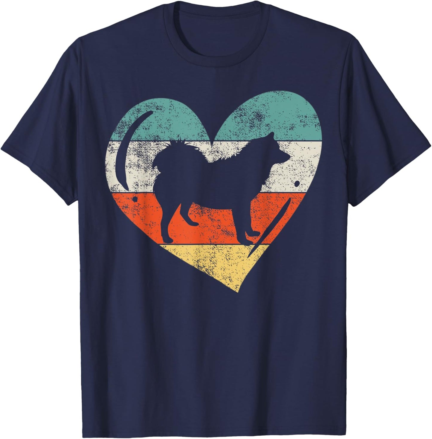 American Eskimo Husky T-Shirt - T-Shirt | Navy