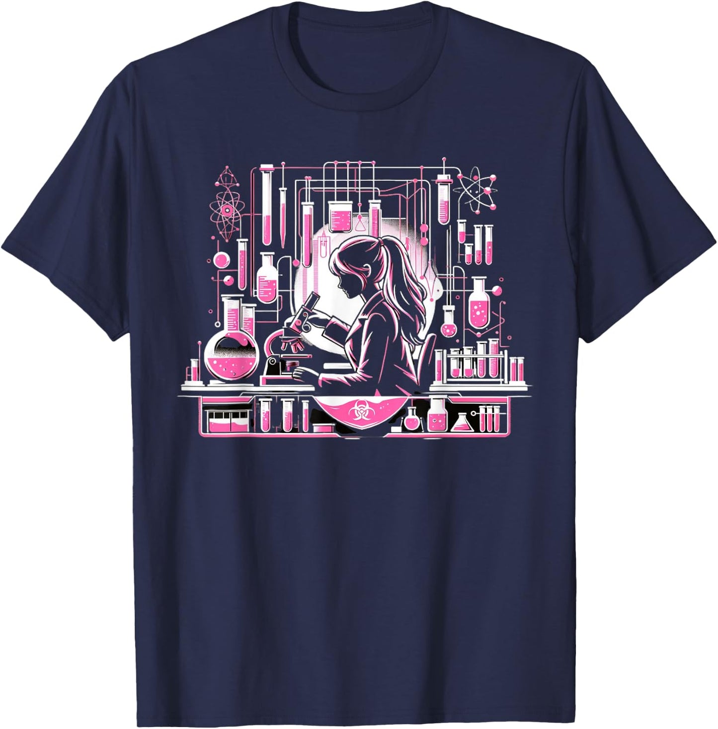 Retro Lab Week 2024 Phlebotomy Pink Women Girl Lab Week 2024 T-Shirt - T-Shirt | Navy