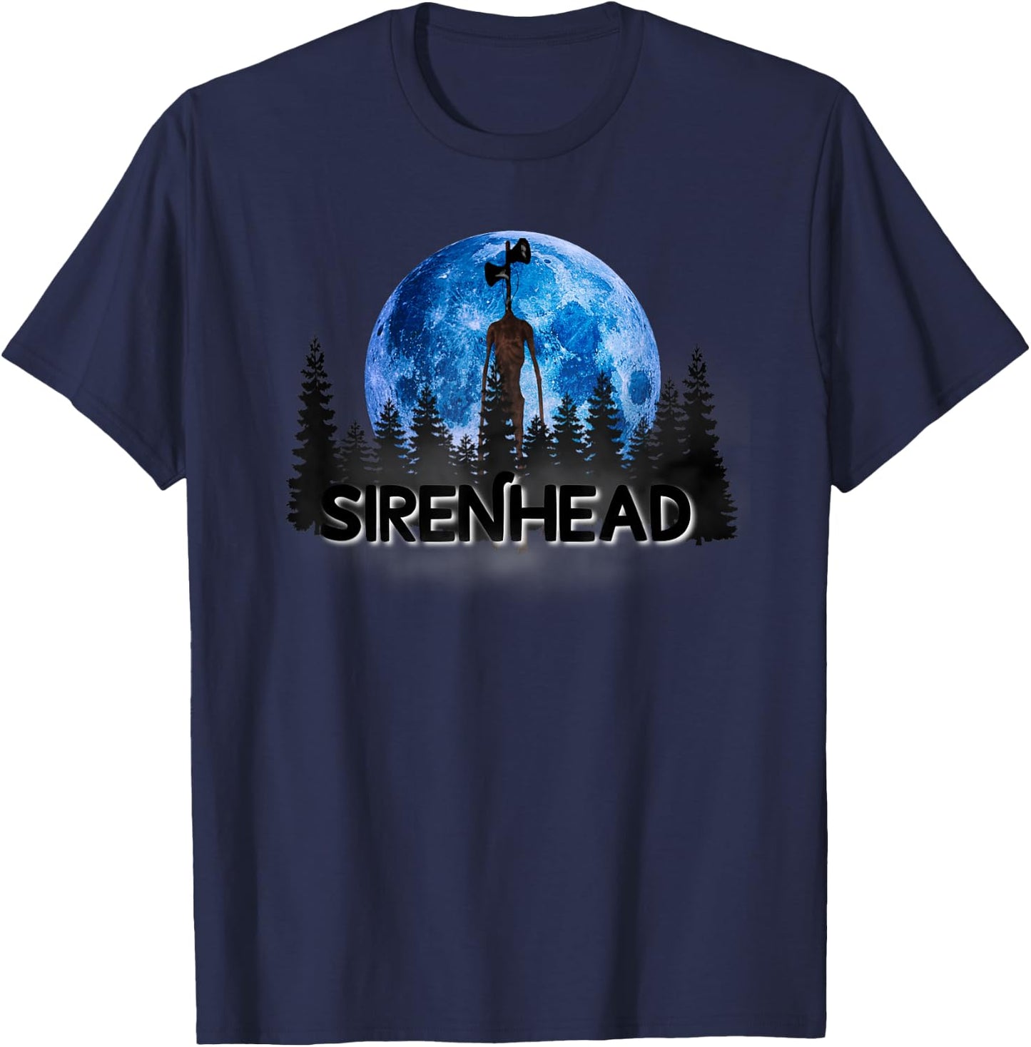 Siren head, Cartoon cat we love to escape from Siren head T-Shirt - T-Shirt | Navy