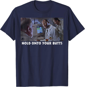 Jurassic Park Hold On To Your Butts T-Shirt - T-Shirt | Navy