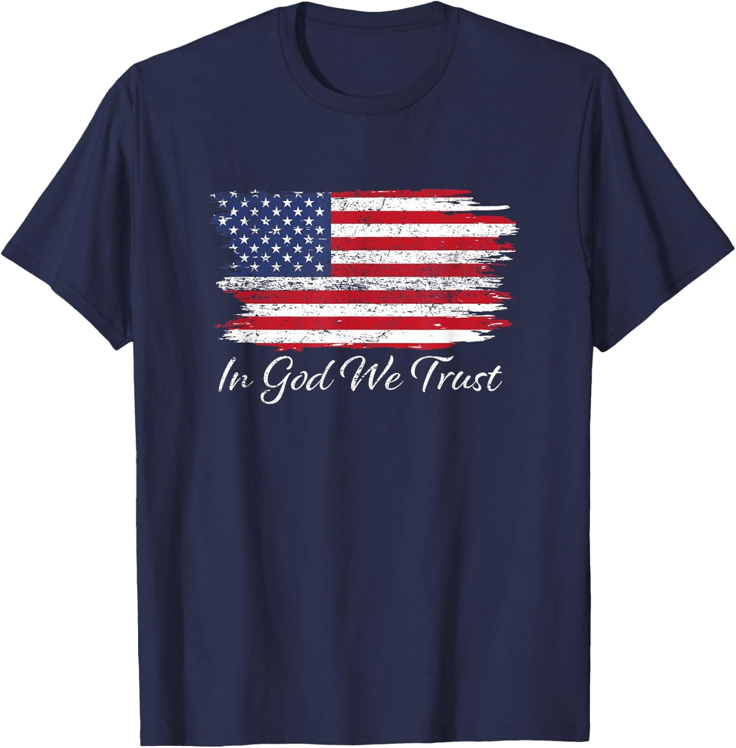 in God We Trust US Flag Patriotic T-Shirt - T-Shirt | Navy
