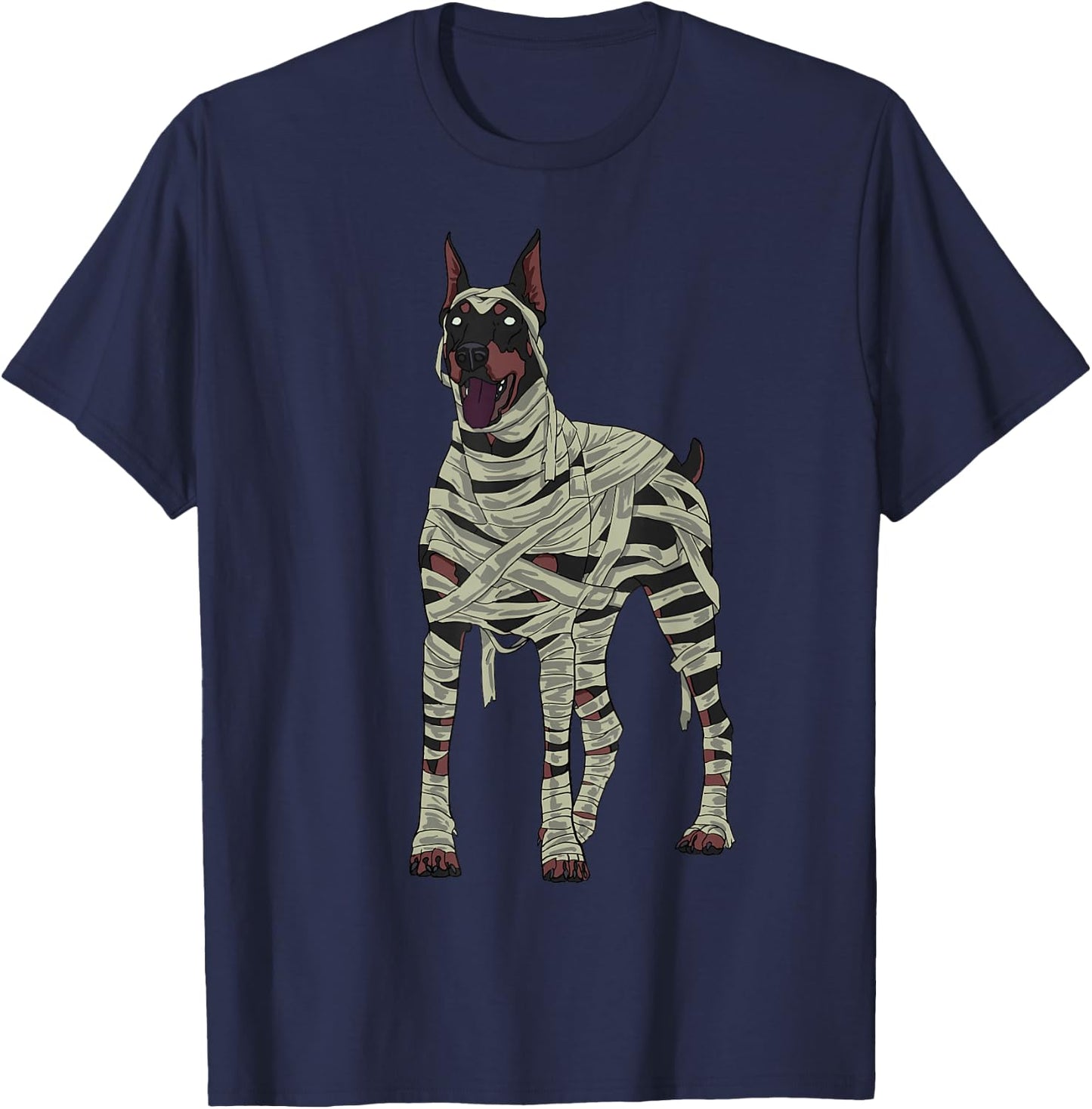 Doberman Dog Mummy Halloween Costume Dog Lovers T-Shirt - T-Shirt | Navy