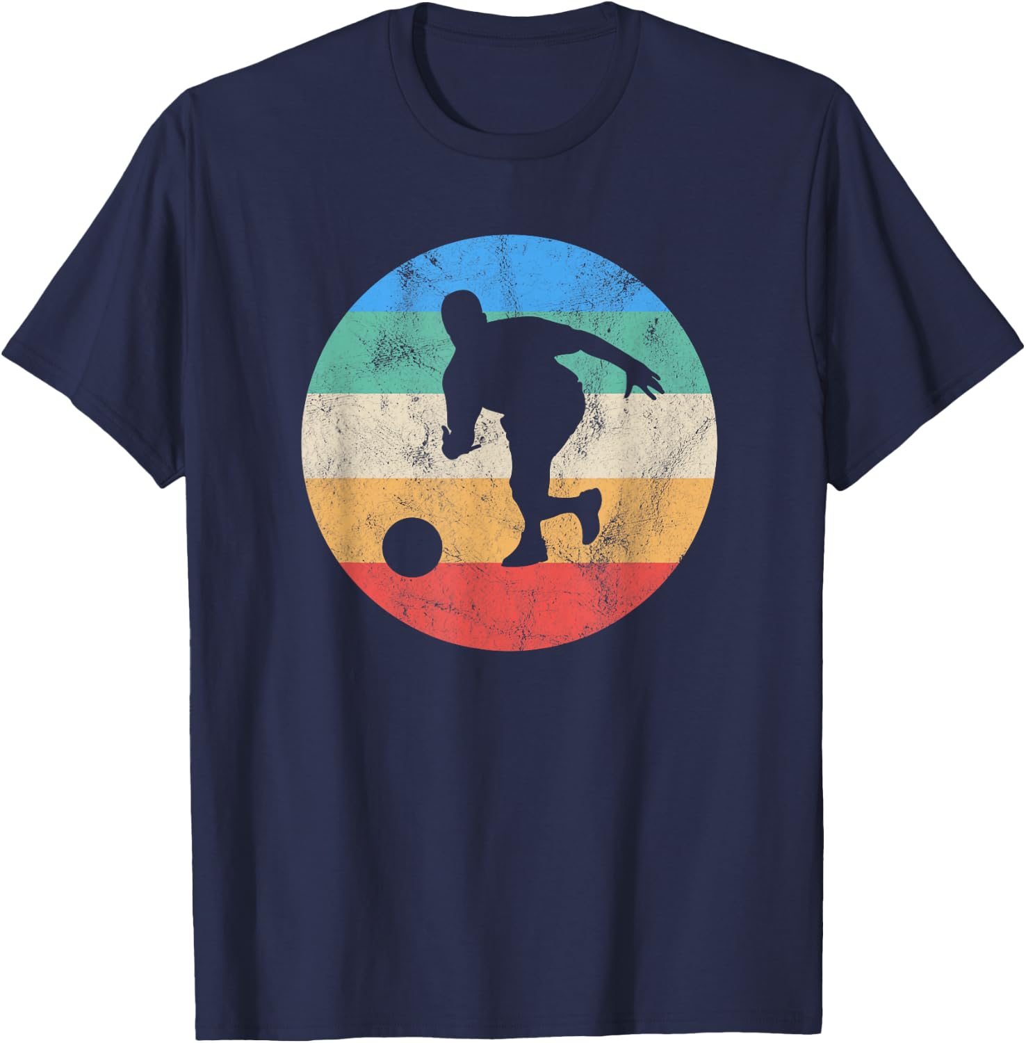 Retro Vintage Distressed Bowling Gift Or Boys T-Shirt - T-Shirt | Navy