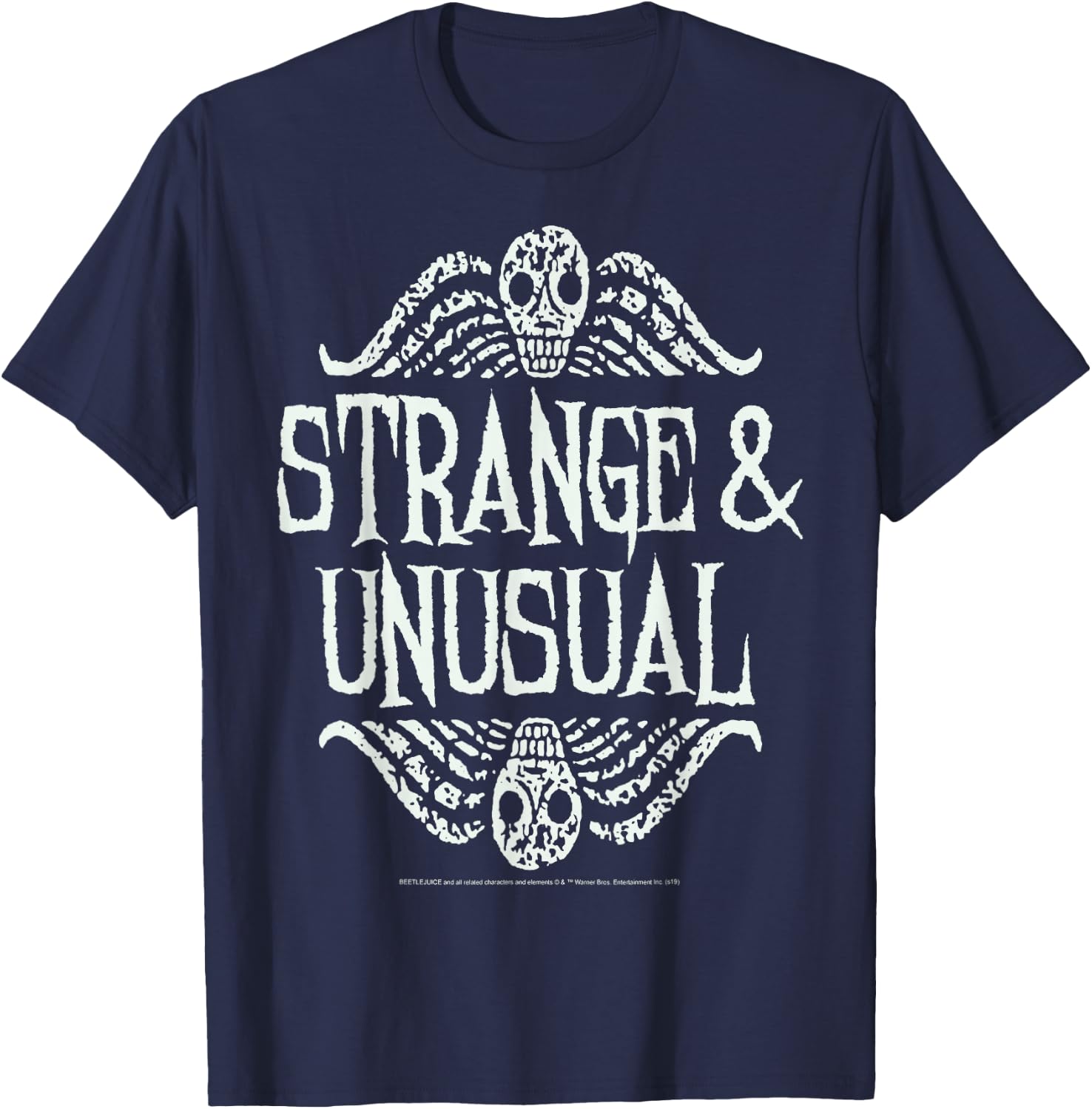 Beetlejuice Strange & Unusual Distressed Skulls T-Shirt - T-Shirt | Navy