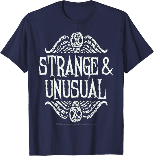 Beetlejuice Strange & Unusual Distressed Skulls T-Shirt - T-Shirt | Navy