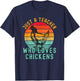 Just A Teacher Who Loves Chickens Vintage Chicken Lover Women Girls Kids T-Shirt - T-Shirt | Navy