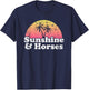 Horse Gift - Sunshine and Horses T-Shirt - T-Shirt | Navy