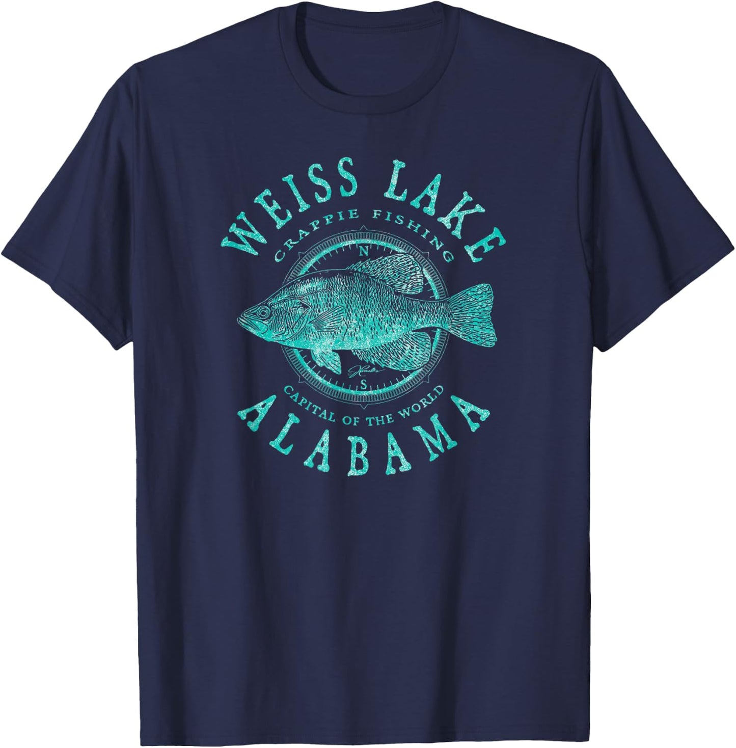 JCombs: Weiss Lake, Alabama, Crappie Fishing T-Shirt - T-Shirt | Navy