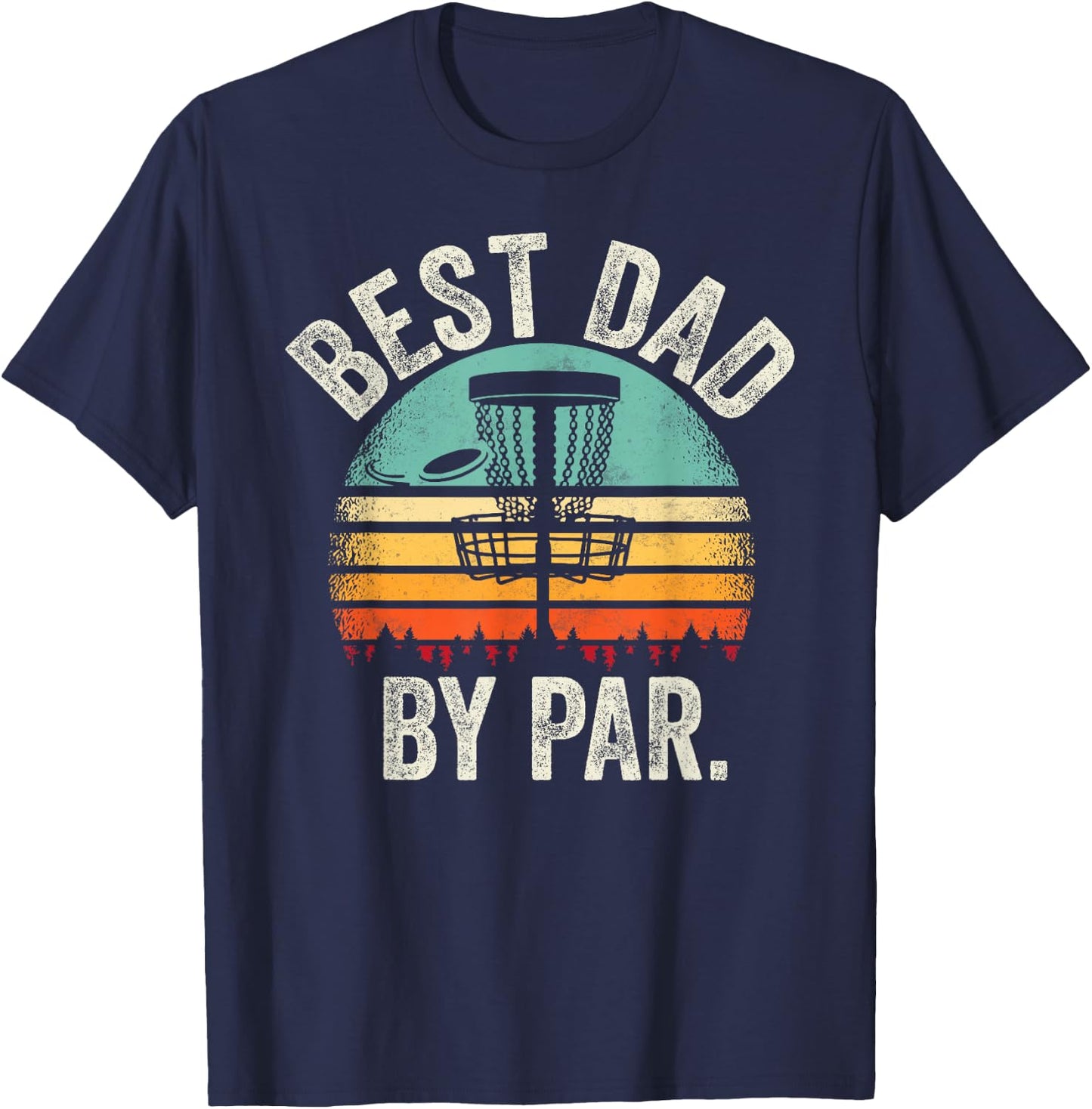 Vintage Disc Golf Dad - Best Dad By Par Disk Golf T-Shirt - T-Shirt | Navy