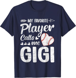 Gigi Baseball My Favorite Player Calls Me Gigi T-Shirt - T-Shirt | Navy