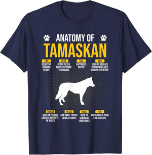 Anatomy Of Tamaskan Dog Lover T-Shirt - T-Shirt | Navy