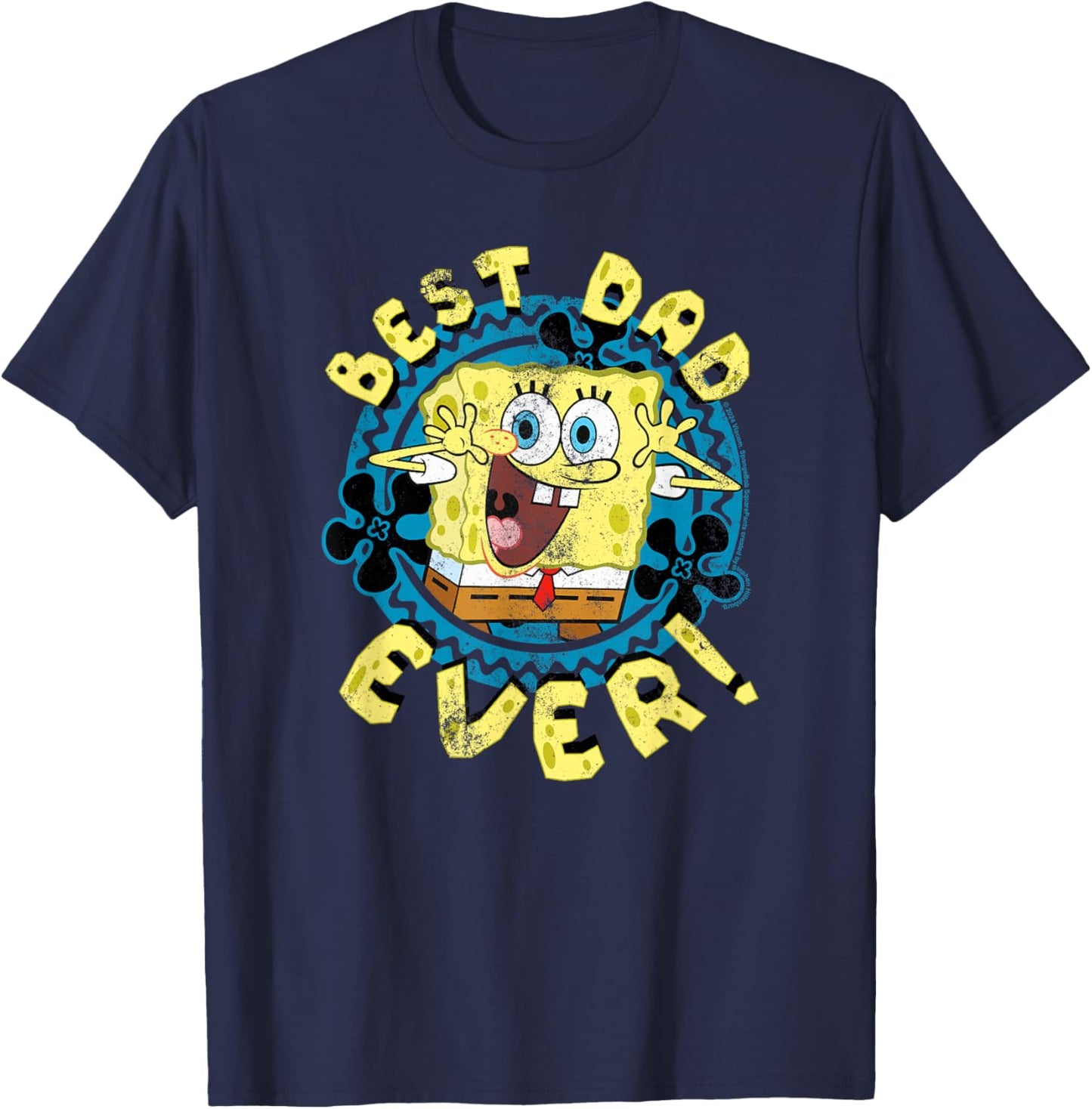 Spongebob Squarepants Father's Day Best Dad Ever T-Shirt - T-Shirt | Navy