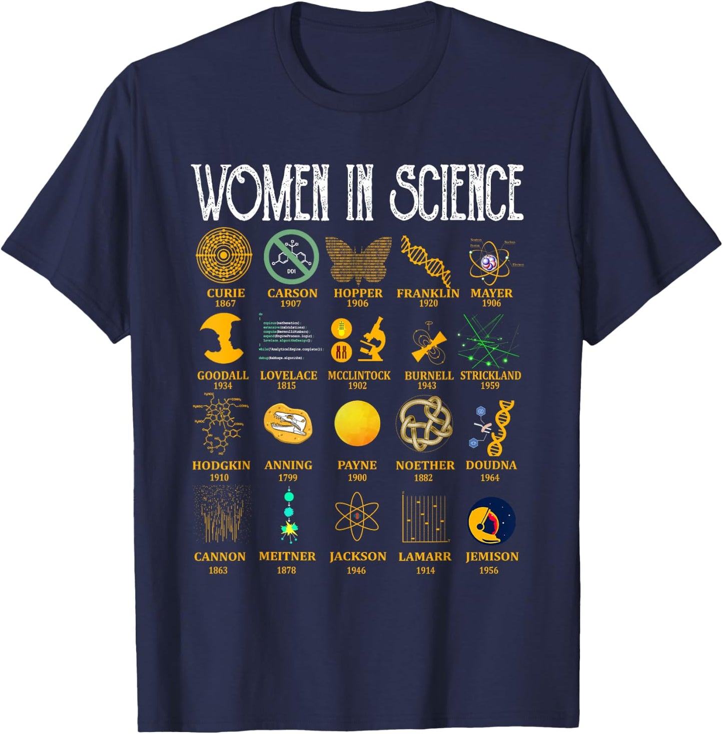 Science Lover Gifts Adult Women In Science Scientist Idea T-Shirt - T-Shirt | Navy