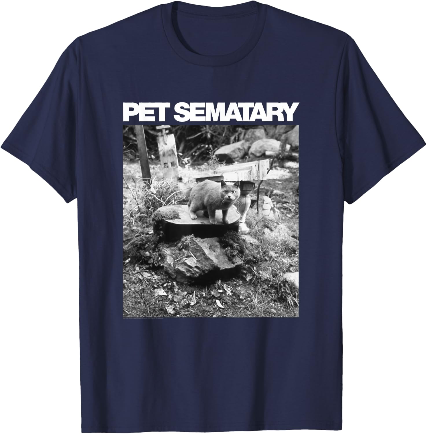 Pet Sematary Church on Grave T-Shirt - T-Shirt | Navy