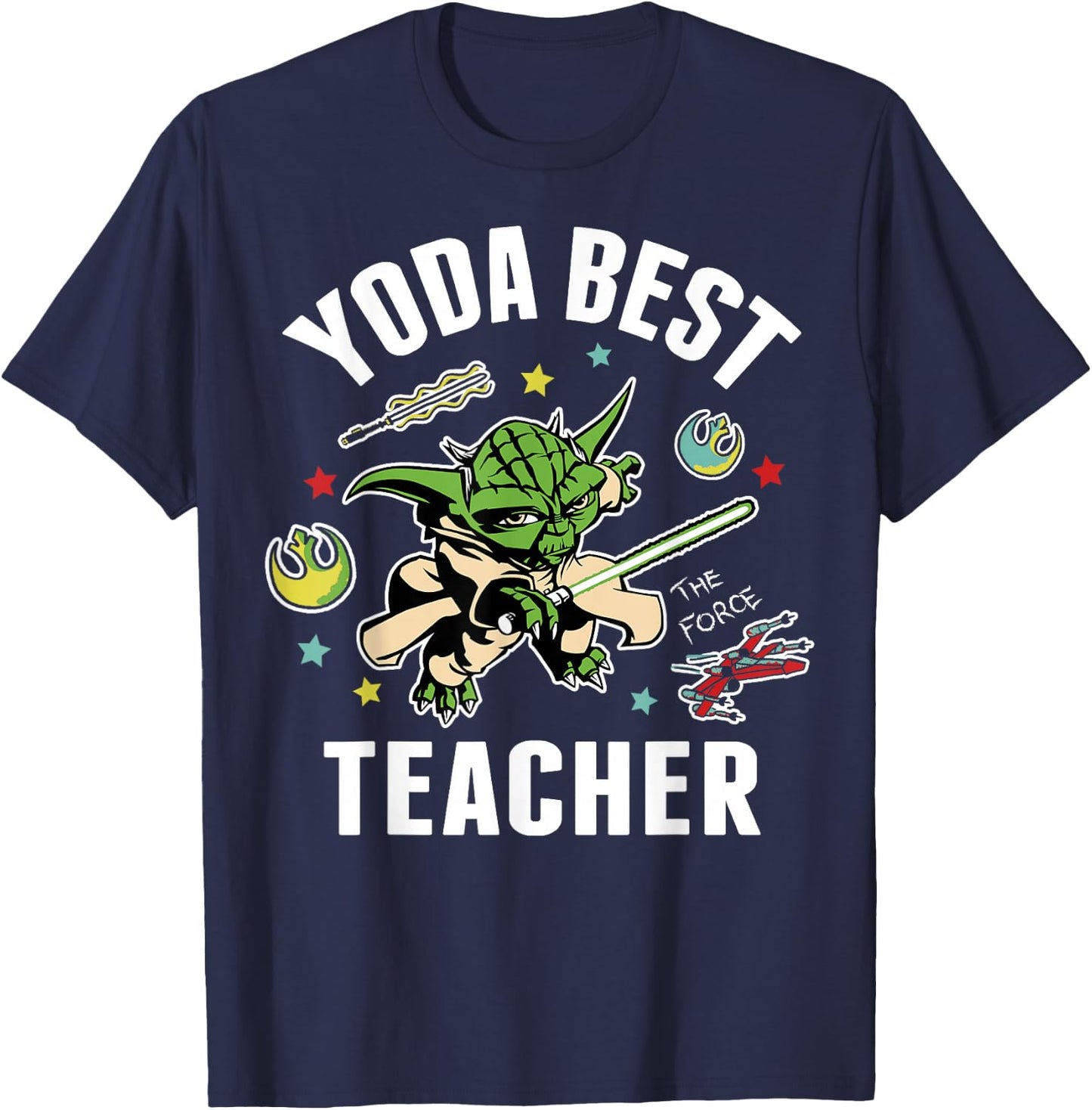 Star Wars Yoda Best Teacher Icons T-Shirt - T-Shirt | Navy