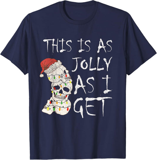 This Is As Jolly As I Get Christmas Goth Funny Emo T-Shirt - T-Shirt | Navy