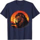 Lion Wildlife Safari African Animal Lovers Savanna Sunset T-Shirt - T-Shirt | Navy