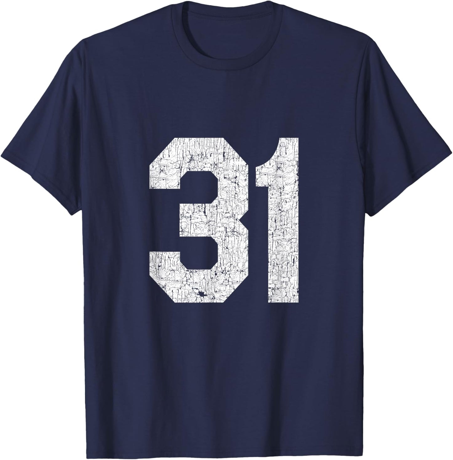 #31 Jersey Uniform Varsity Number, 31st Birthday, 31st Place T-Shirt - T-Shirt | Navy