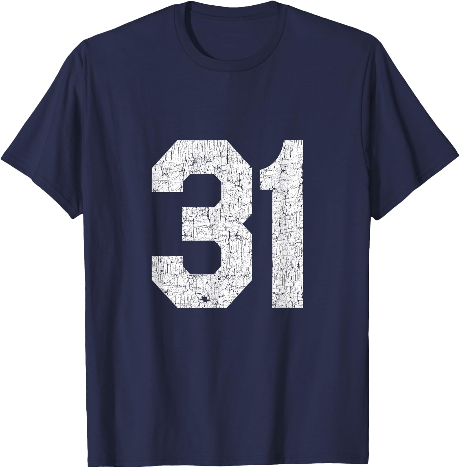 #31 Jersey Uniform Varsity Number, 31st Birthday, 31st Place T-Shirt - T-Shirt | Navy