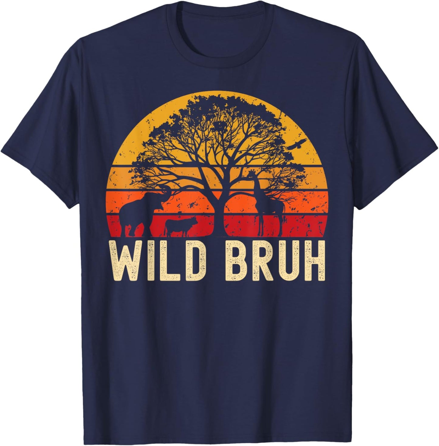 Wild Bruh Zoo Born Wild Birthday Safari Jungle Wild Family T-Shirt - T-Shirt | Navy