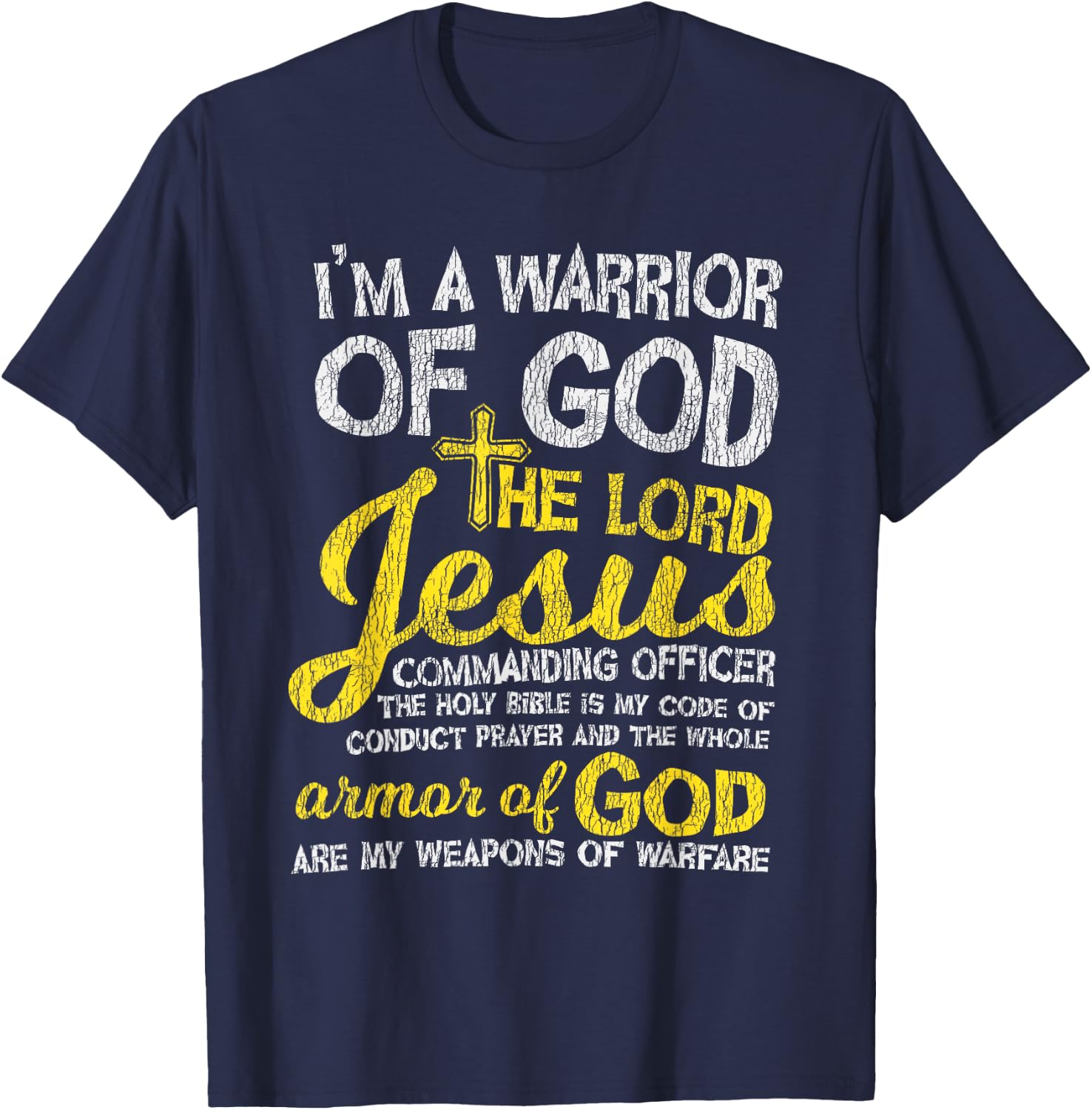The Lord Jesus Armor Of God Cross Faith Christian Bible Gift T-Shirt - T-Shirt | Navy