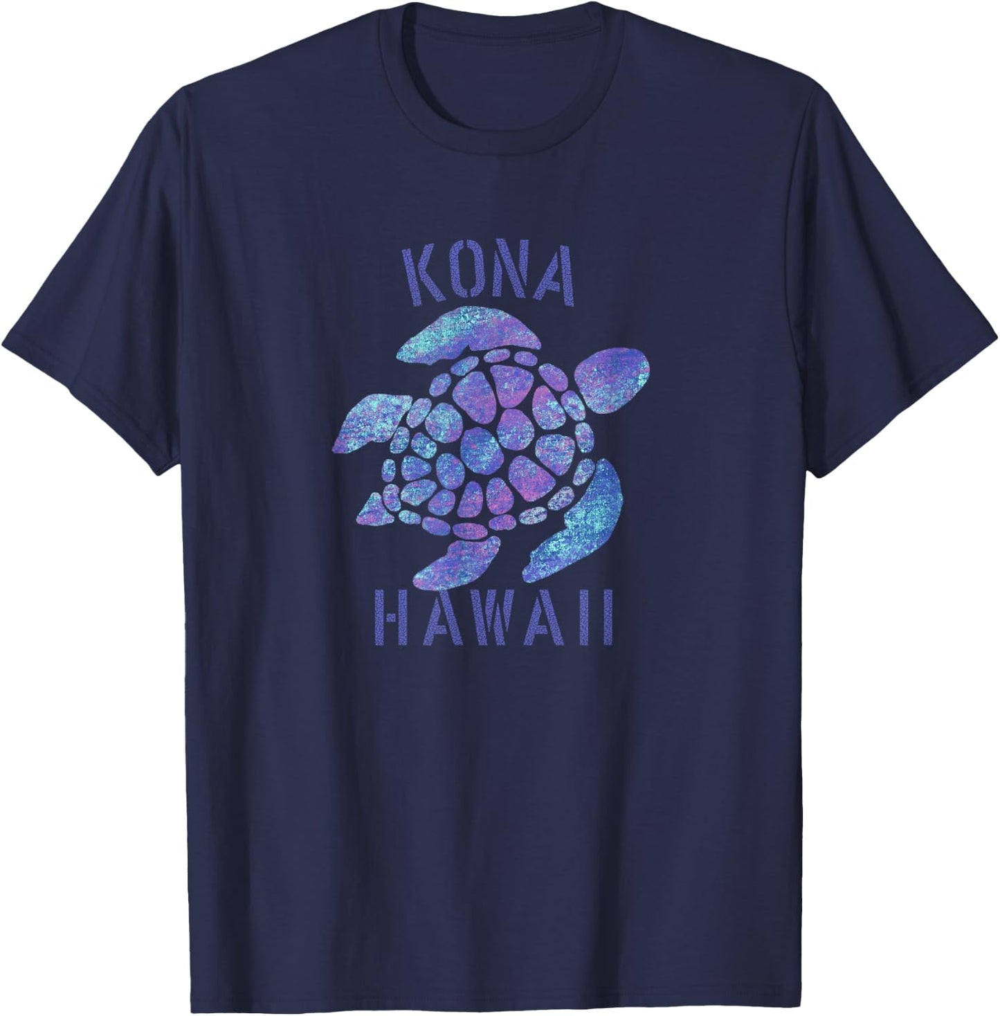Kona, Hawaii Beach Design / Tribal Turtle Gift T-Shirt - T-Shirt | Navy