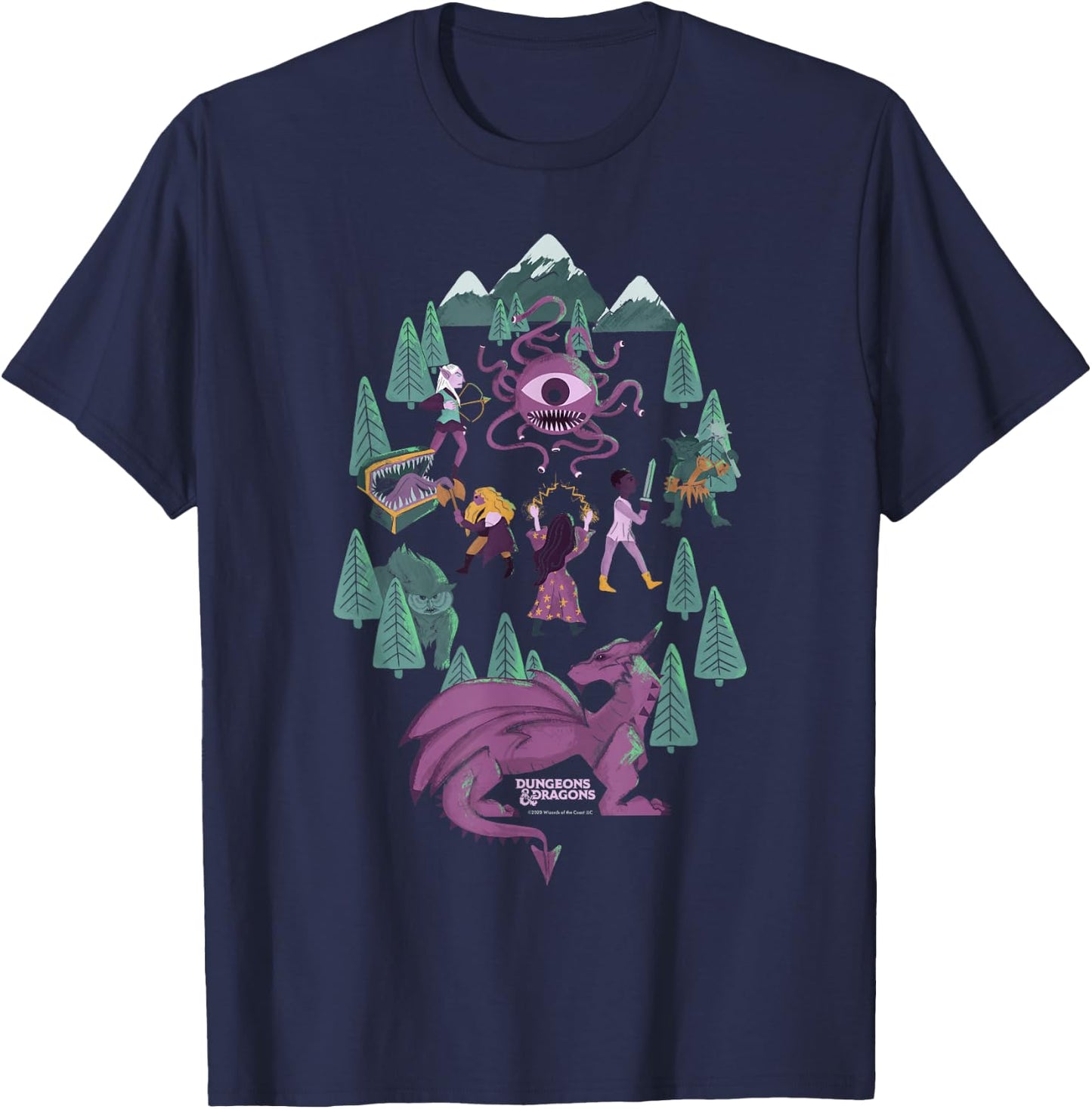 Dungeons & Dragons Forest Crew T-Shirt - T-Shirt | Navy