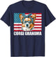 Corgi Grandma US Flag Matching Family Dog Lover 4th of July Kids Men T-Shirt - T-Shirt | Navy