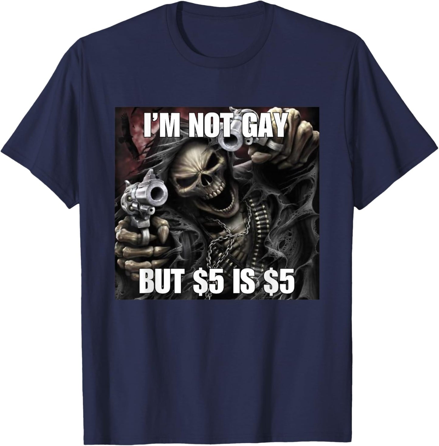 Homosexual Tendencies Gay Funny Cringe Hard Skeleton Meme T-Shirt - T-Shirt | Navy