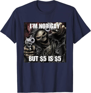 Homosexual Tendencies Gay Funny Cringe Hard Skeleton Meme T-Shirt - T-Shirt | Navy