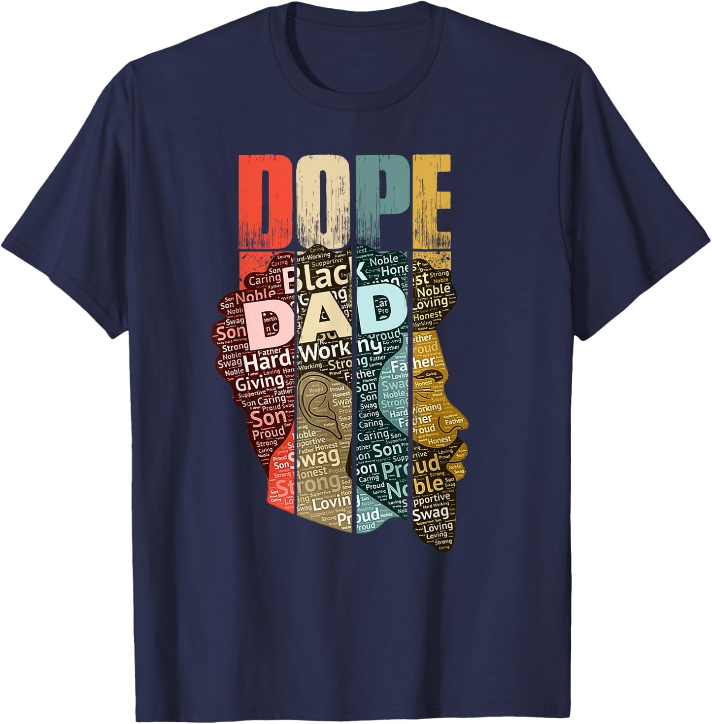 Dope Black Dad Dad History Month T-Shirt - T-Shirt | Navy