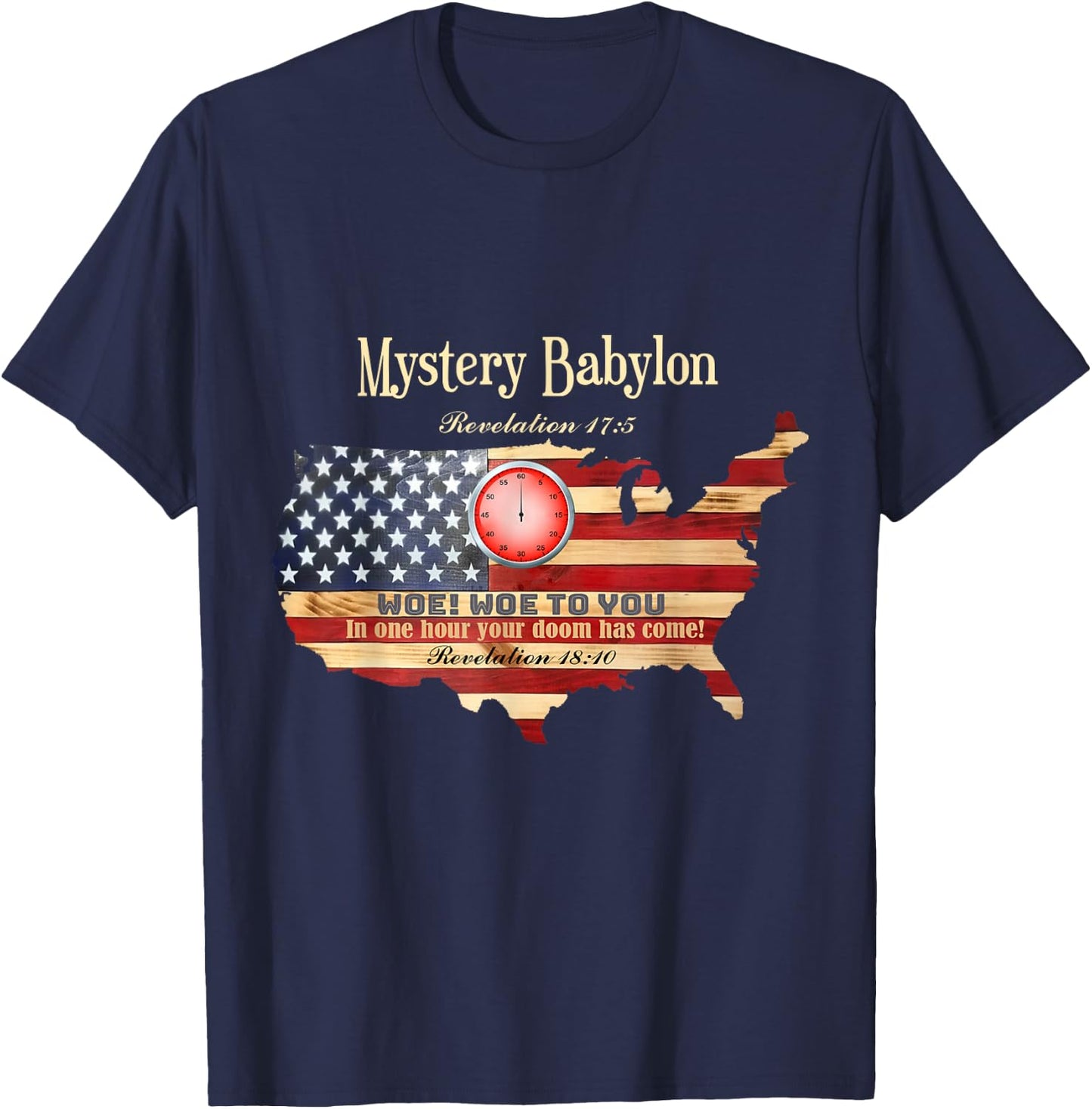Mystery Babylon Revelation 17:5 T-Shirt - T-Shirt | Navy