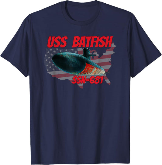 USS Batfish SSN-681 Submarine Veterans Day Father Grandpa T-Shirt - T-Shirt | Navy