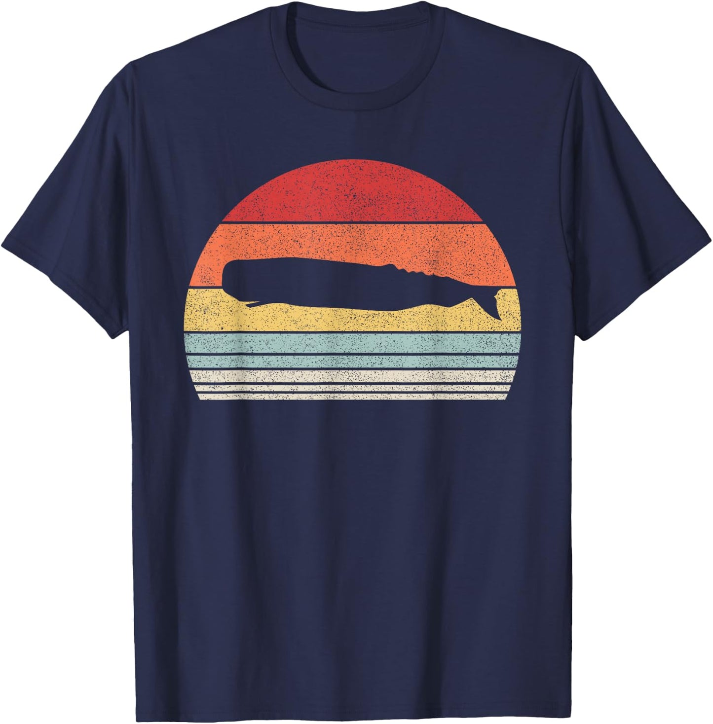 Vintage Retro Sperm Whale T-Shirt - T-Shirt | Navy