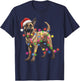 Dog Christmas Santa Hat Belgian Malinois Dog Lover Xmas Gift Women T-Shirt - T-Shirt | Navy