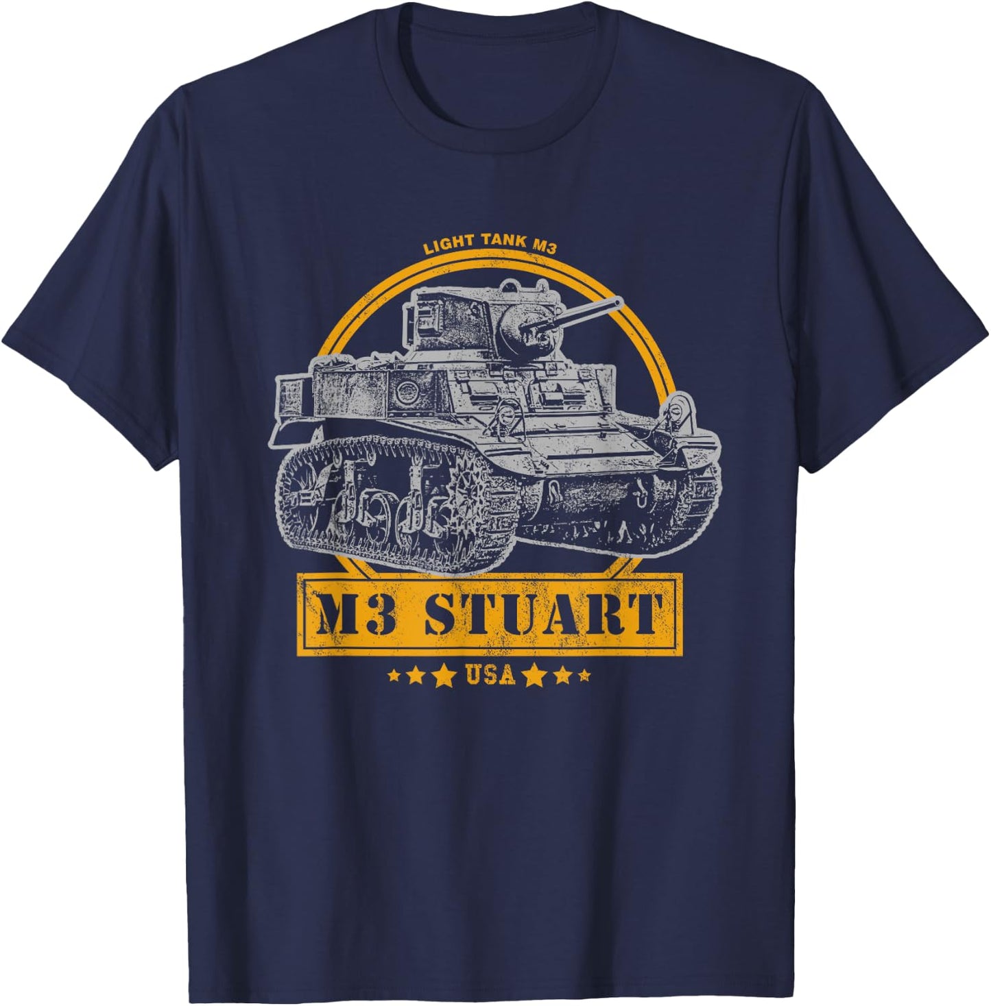 M3 Stuart - WW2 Tank T-Shirt - T-Shirt | Navy