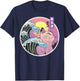 Retro Great Wave Japanese Vaporwave Cat 90's Aesthetic Gift T-Shirt - T-Shirt | Navy