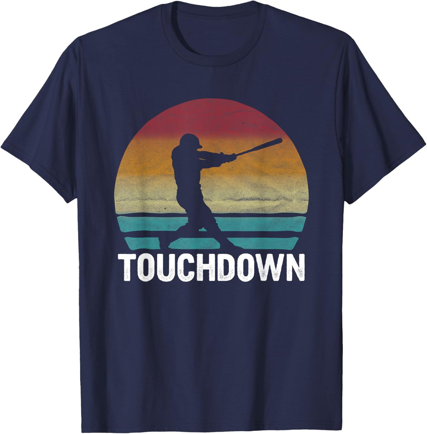 Funny Sports Touchdown Baseball Player retro vintage T-Shirt - T-Shirt | Navy