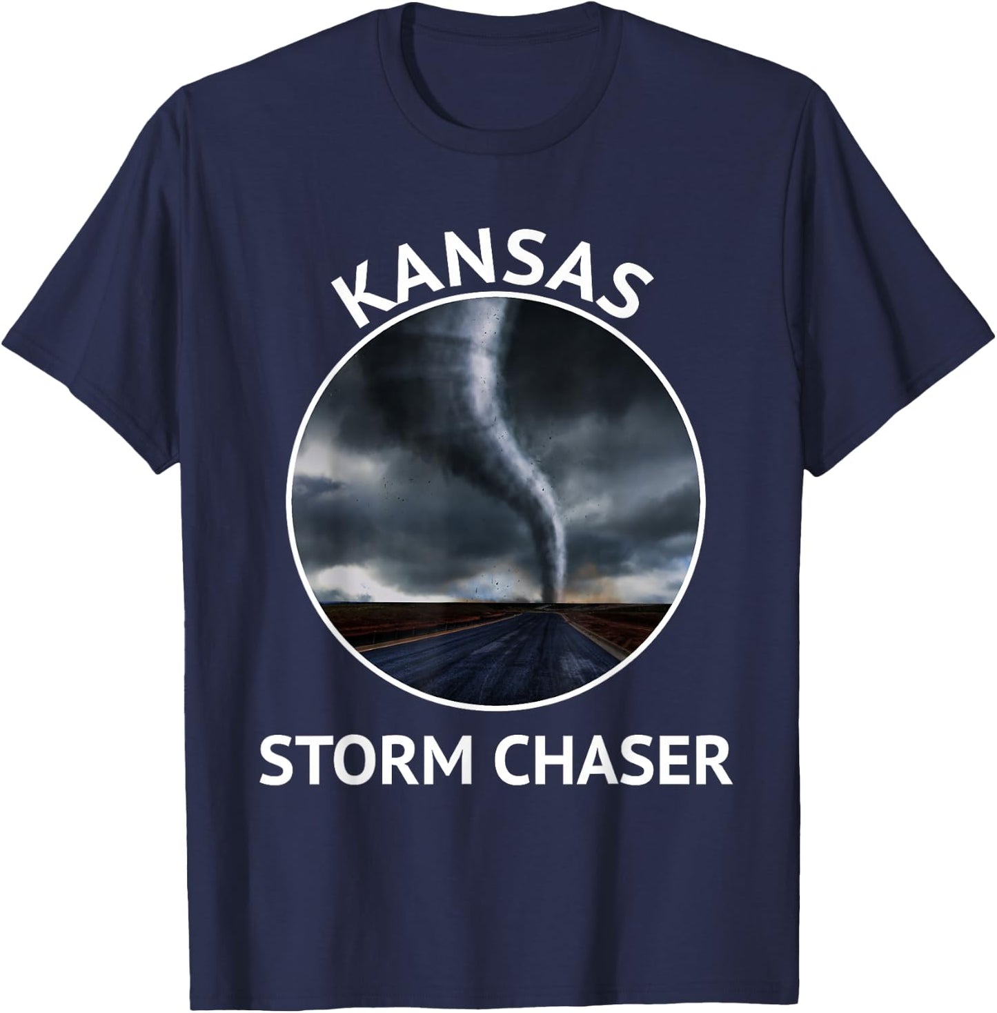 Kansas Weather Storm Tornado Hurricane Chaser Men Women T-Shirt - T-Shirt | Navy
