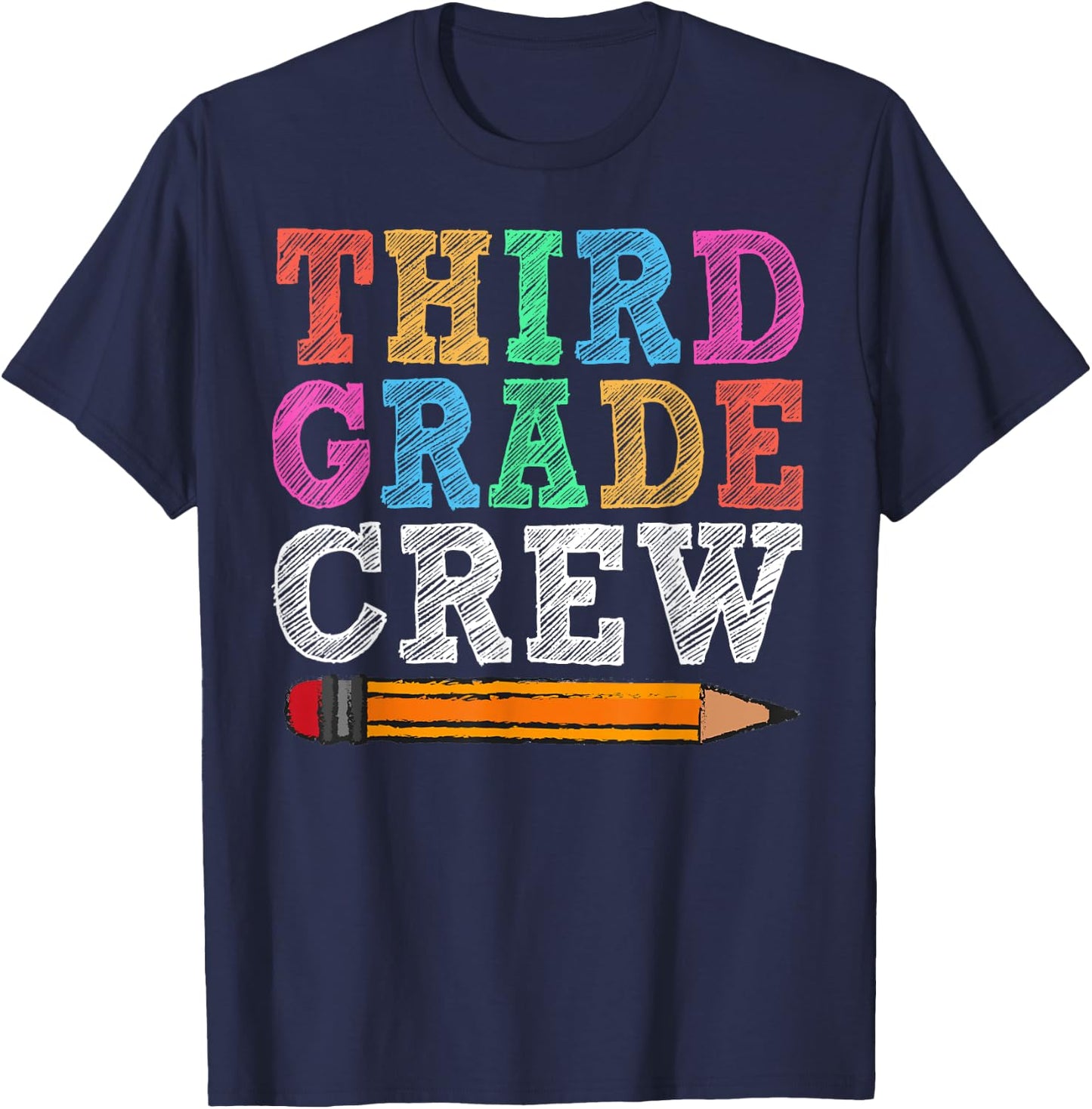 Third Grade Crew 3rd Grade Gift Back To School T-Shirt - T-Shirt | Navy
